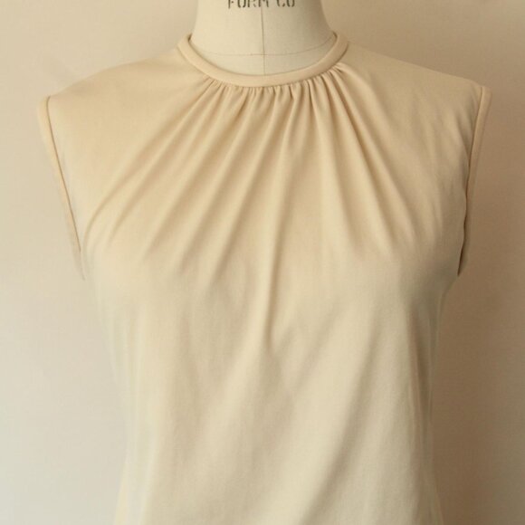 Vintage 1970s 1980s Blouse, Teddi Sleeveless Shirt with Gathers - Picture 3 of 10